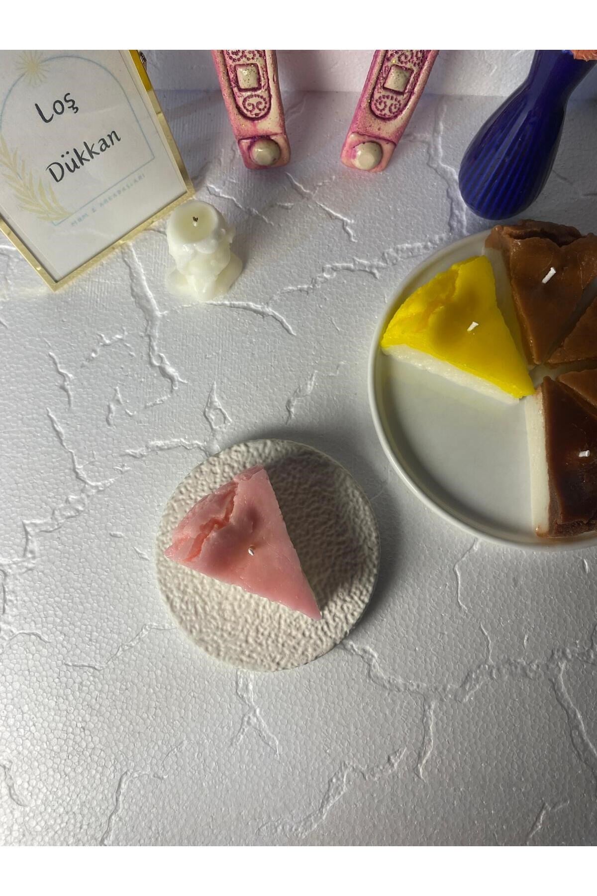 1 Adet Çilek Konsepli Çizkek Cheesecake Candle