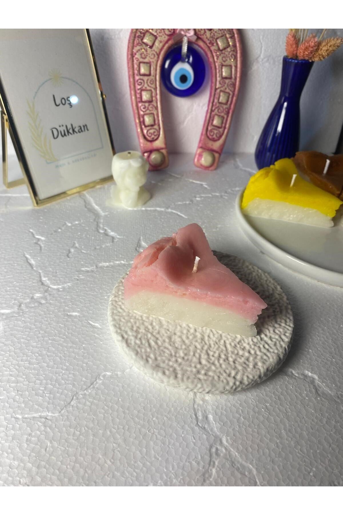 1 Adet Çilek Konsepli Çizkek Cheesecake Candle