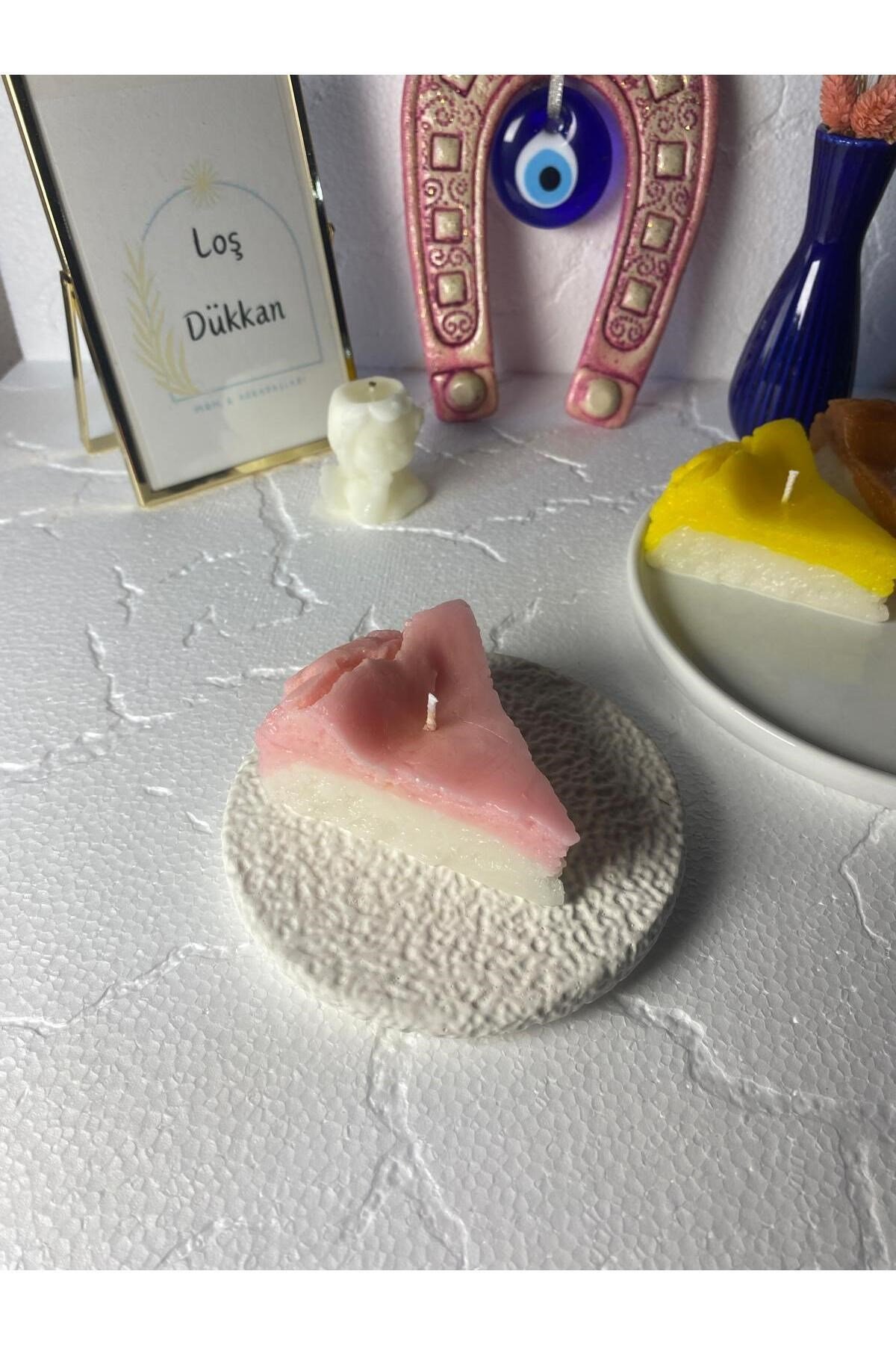 1 Adet Çilek Konsepli Çizkek Cheesecake Candle