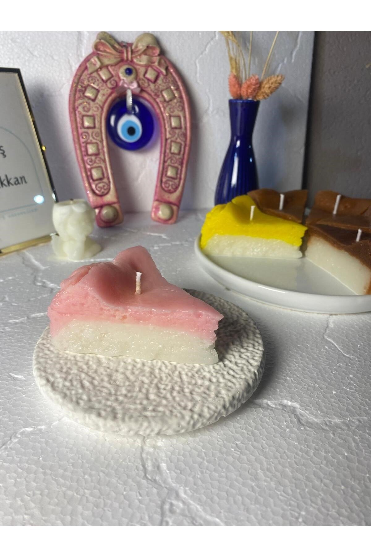 1 Adet Çilek Konsepli Çizkek Cheesecake Candle