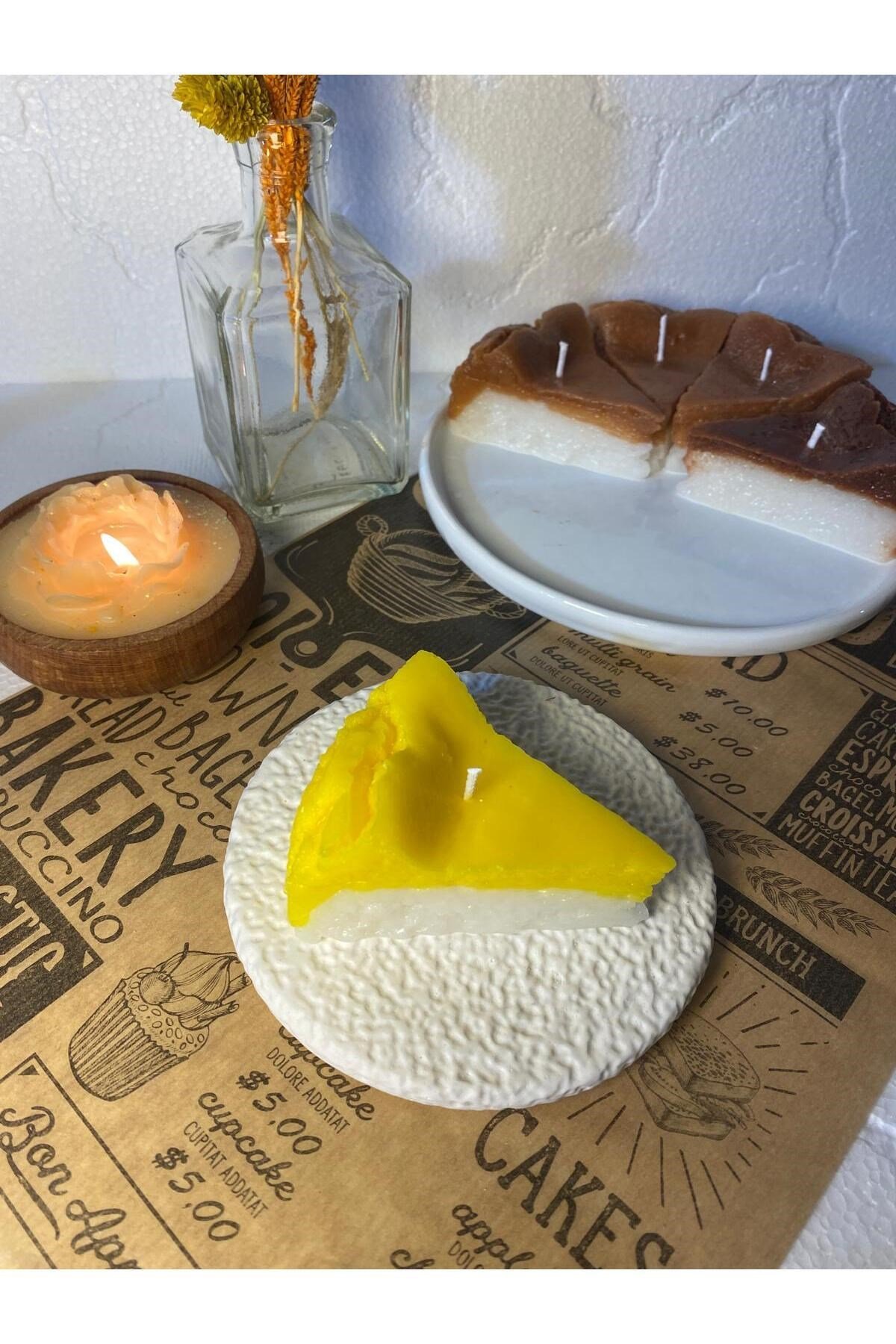 1 Adet Limonlu Çizkek - Cheesecake Candle