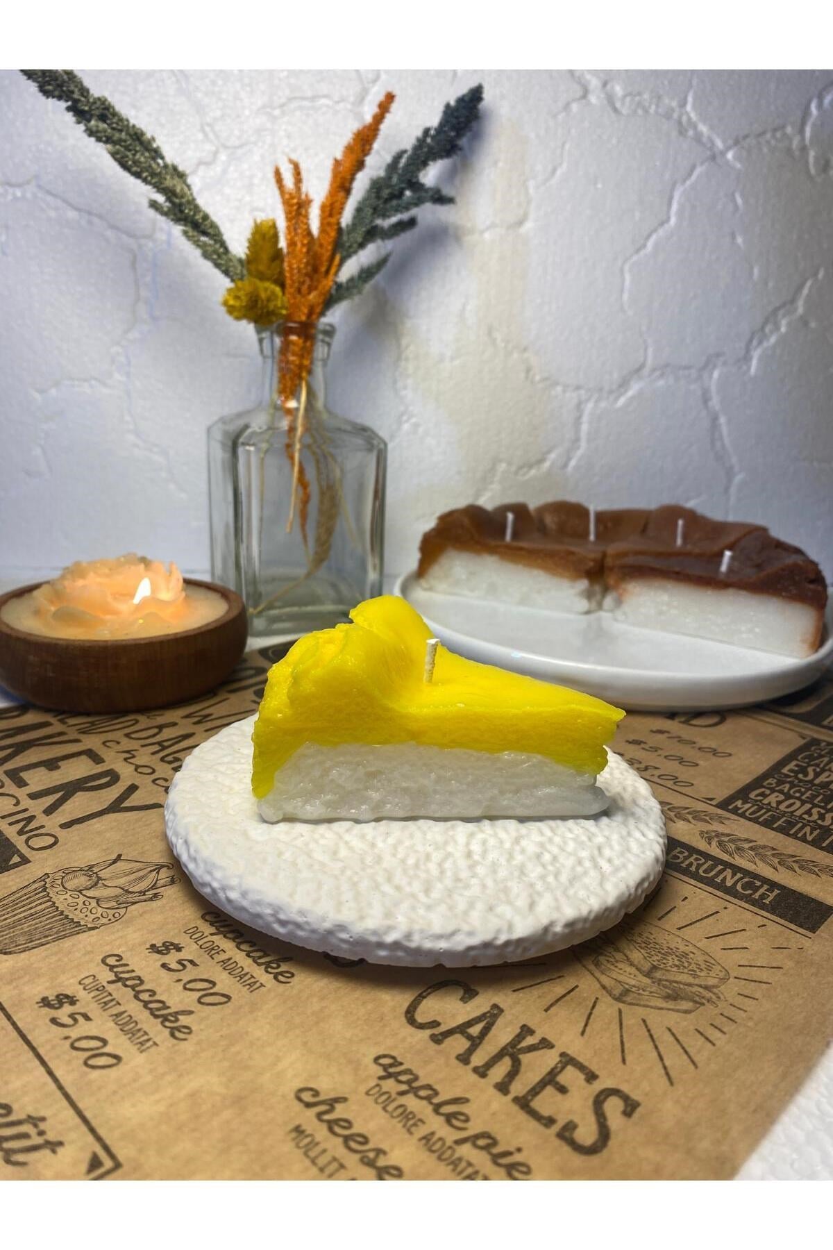 1 Adet Limonlu Çizkek - Cheesecake Candle