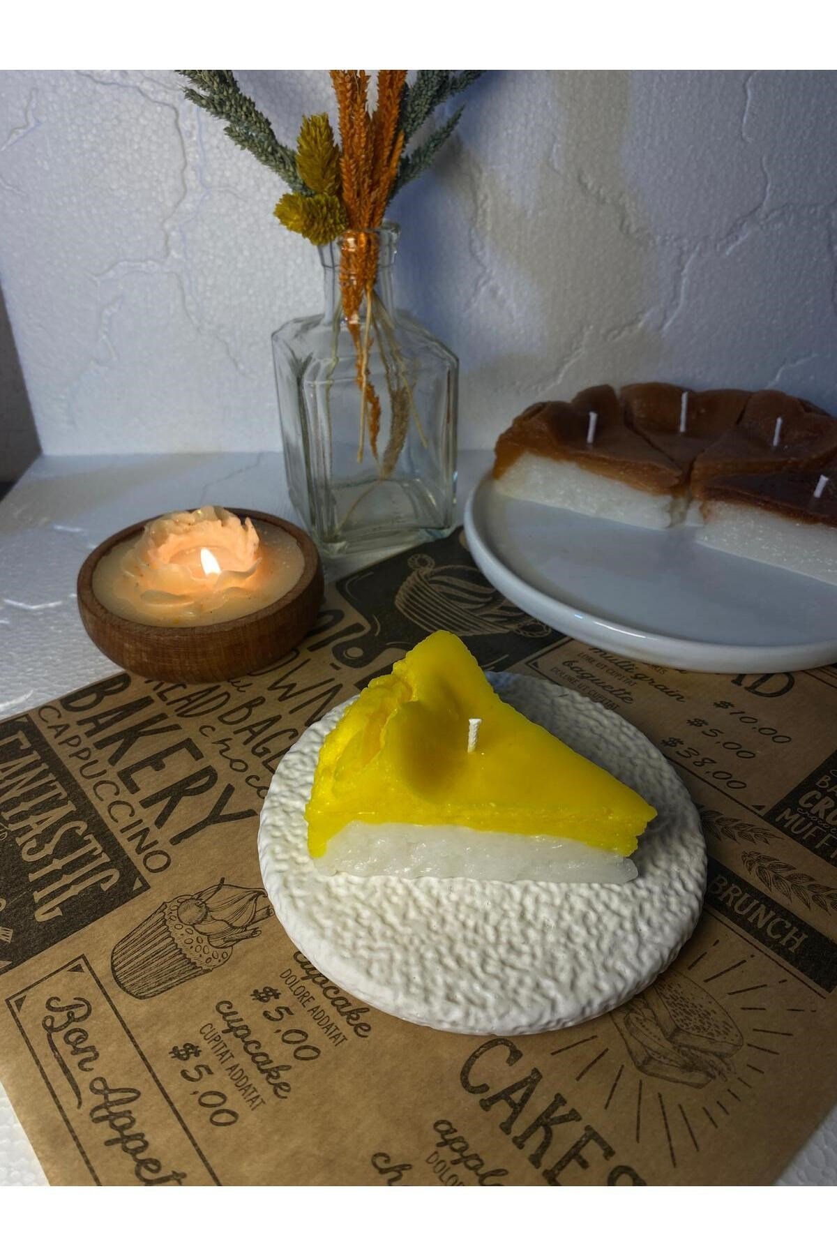 1 Adet Limonlu Çizkek - Cheesecake Candle