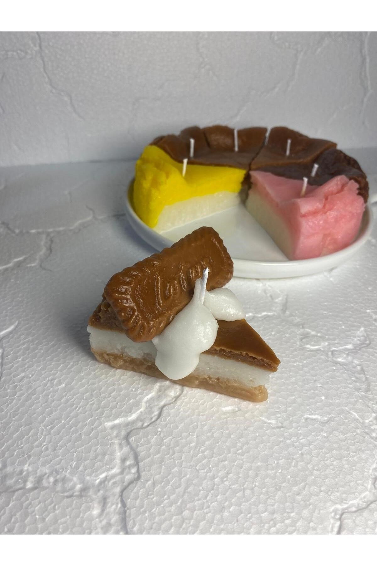 1 Adet Lotus Konsepli Çizkek Cheesecake Candle