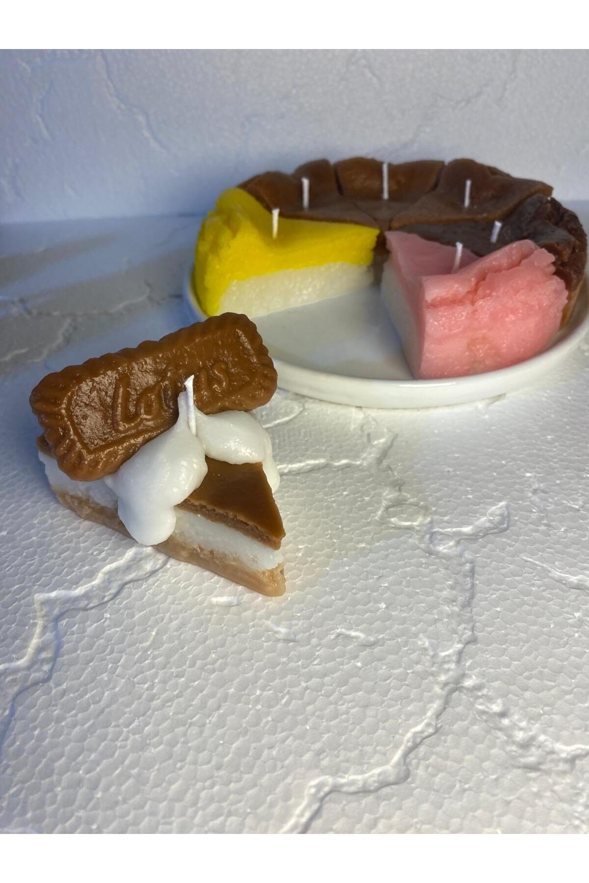 1 Adet Lotus Konsepli Çizkek Cheesecake Candle
