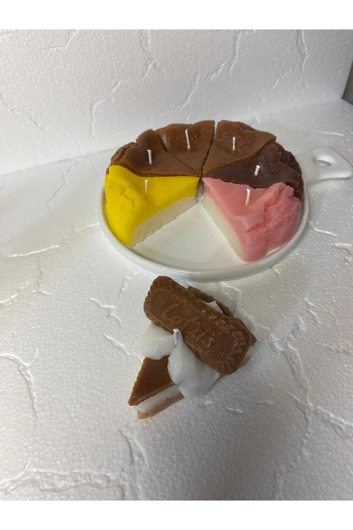 1 Adet Lotus Konsepli Çizkek Cheesecake Candle