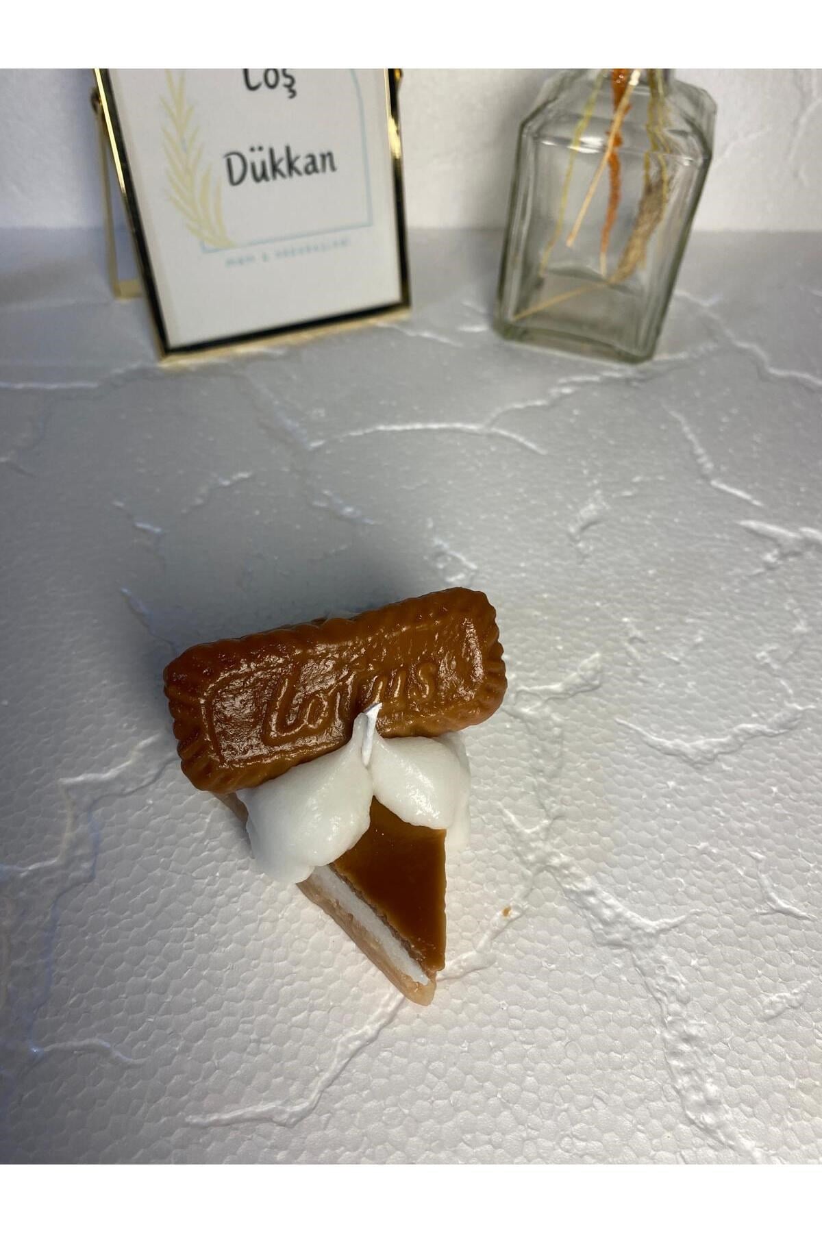 1 Adet Lotus Konsepli Çizkek Cheesecake Candle