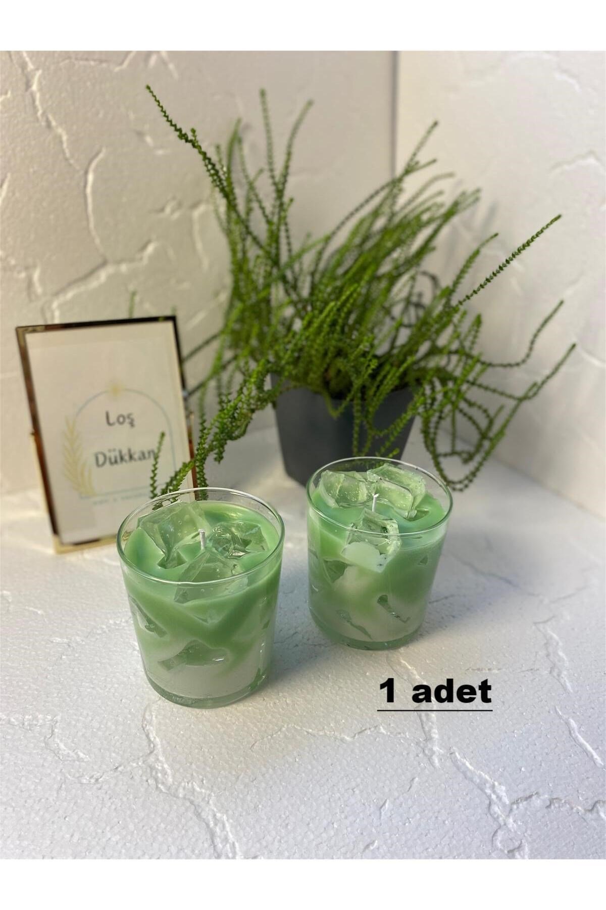 1 Adet Matcha Latte Mum Buzlu Jel Tasarım Kokulu Mum