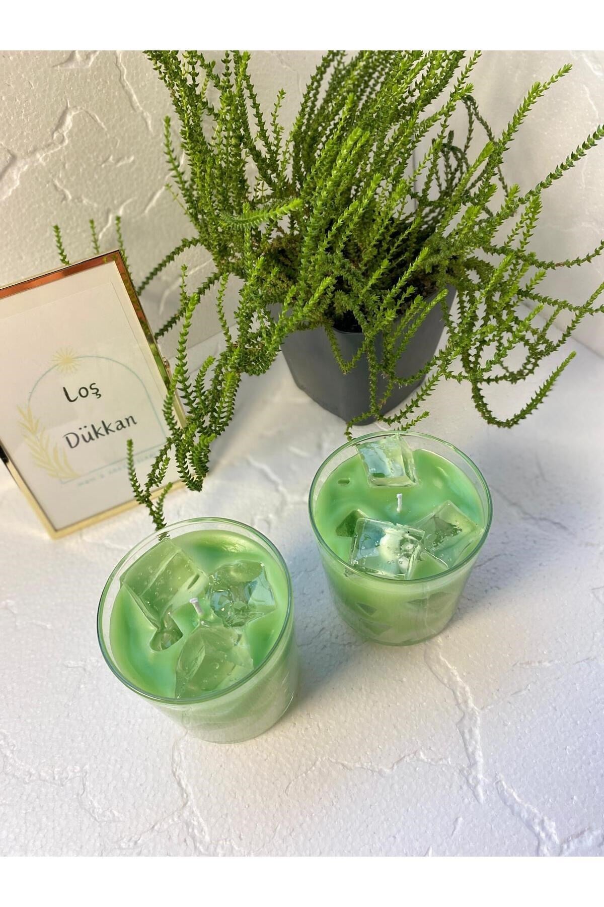 1 Adet Matcha Latte Mum Buzlu Jel Tasarım Kokulu Mum