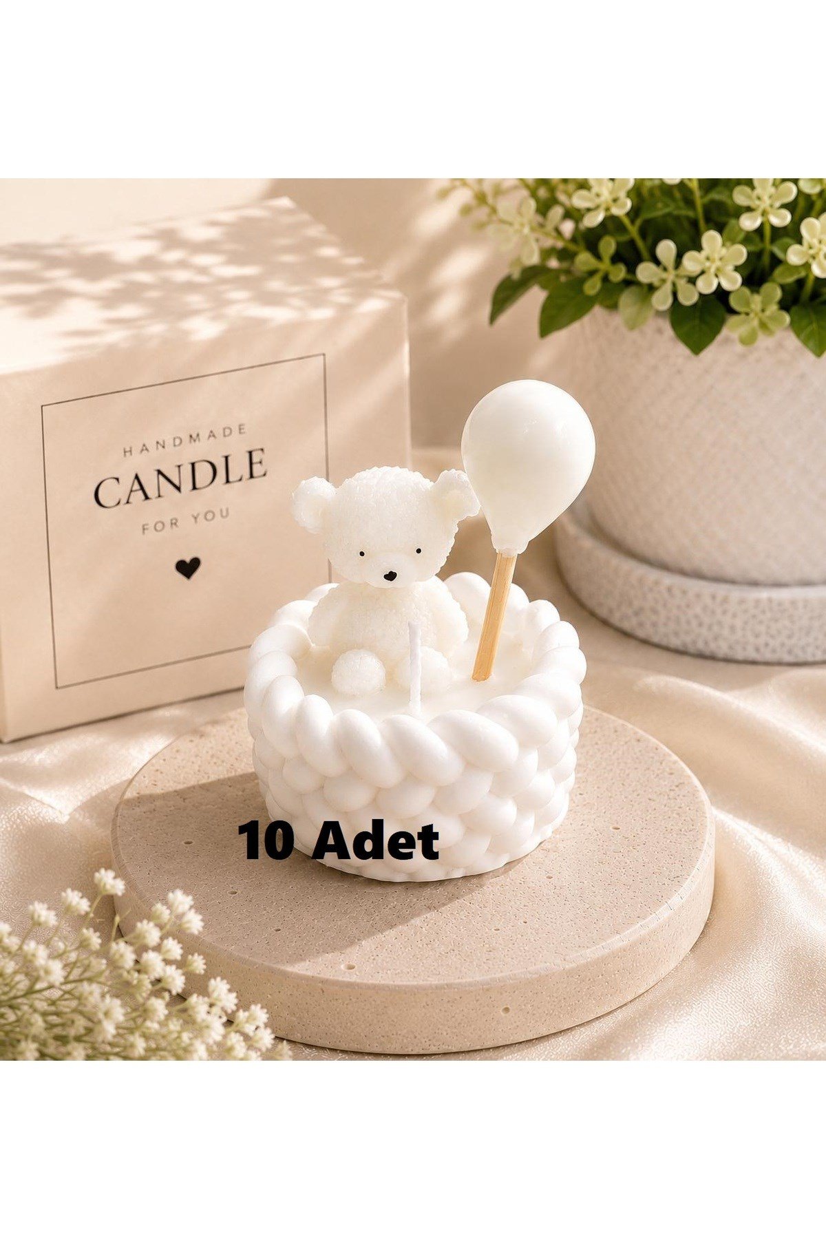 10 Adet Mini Kasede Ayıcıklı MUM Hediyelik Dağıtmalık Bebek Doğumgünü Babyshower Parti Mevlüt
