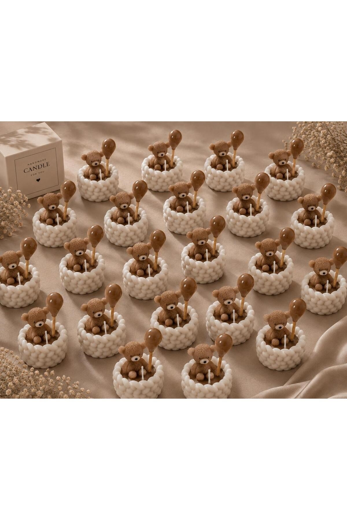 10 Adet Mini Kasede Ayıcıklı MUM Hediyelik Dağıtmalık Bebek Doğumgünü Babyshower Parti Mevlüt