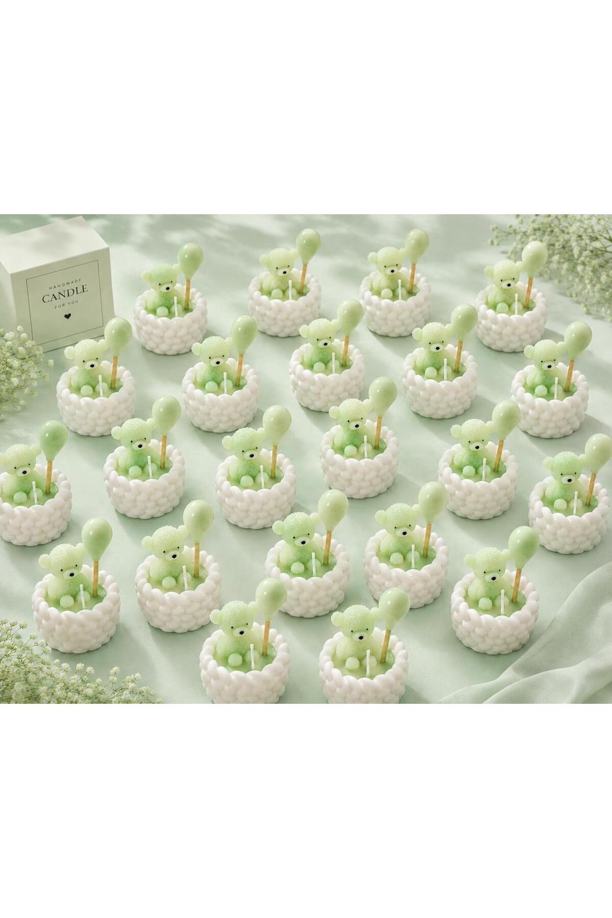 10 Adet Mini Kasede Ayıcıklı MUM Hediyelik Dağıtmalık Bebek Doğumgünü Babyshower Parti Mevlüt