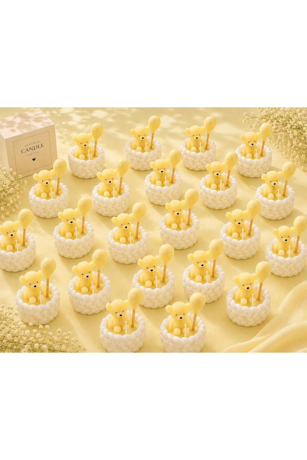 10 Adet Mini Kasede Ayıcıklı MUM Hediyelik Dağıtmalık Bebek Doğumgünü Babyshower Parti Mevlüt