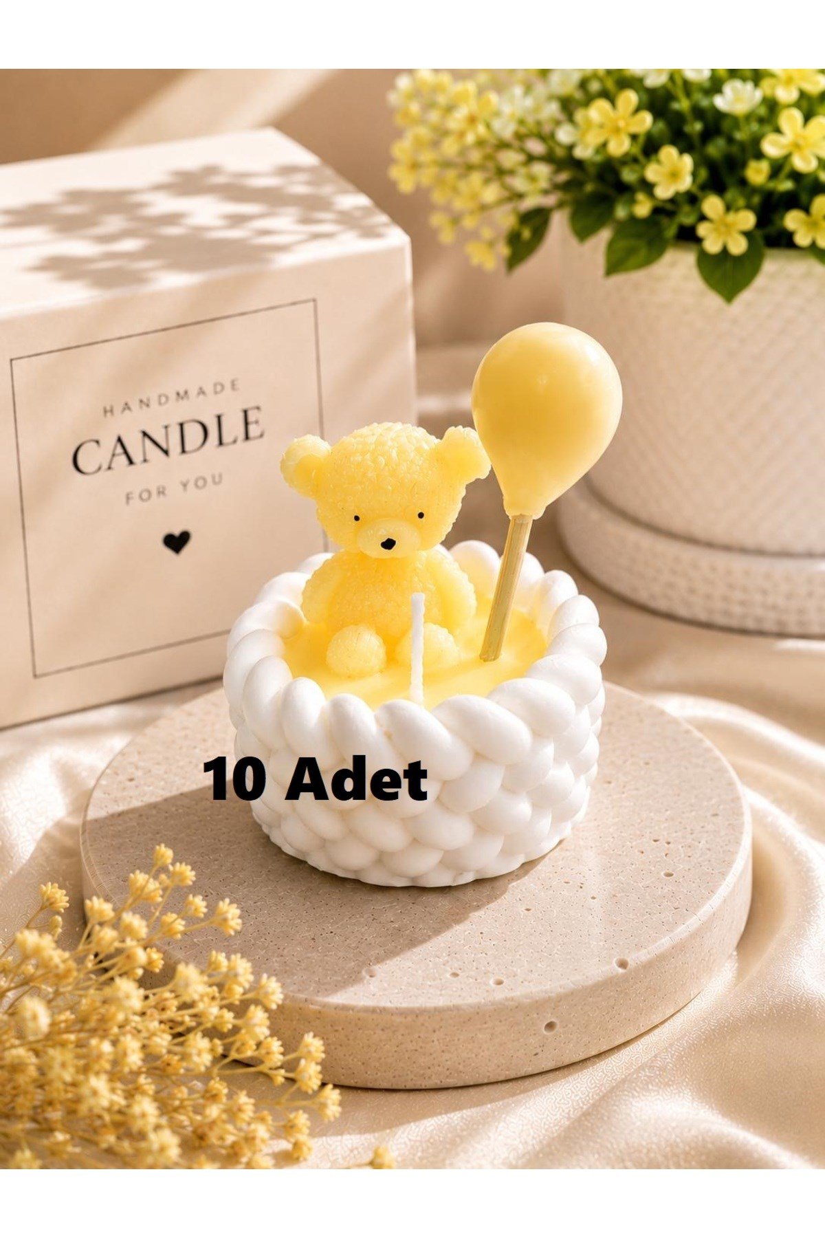 10 Adet Mini Kasede Ayıcıklı MUM Hediyelik Dağıtmalık Bebek Doğumgünü Babyshower Parti Mevlüt