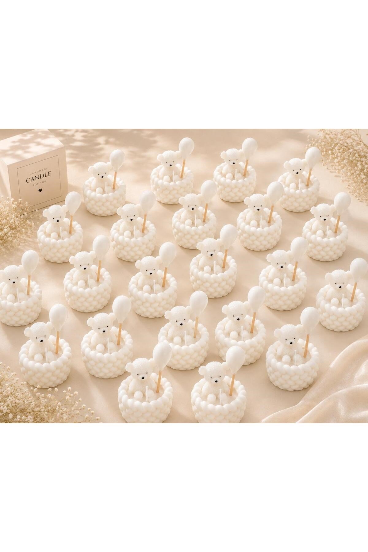 10 Adet Mini Kasede Ayıcıklı MUM Hediyelik Dağıtmalık Bebek Doğumgünü Babyshower Parti Mevlüt