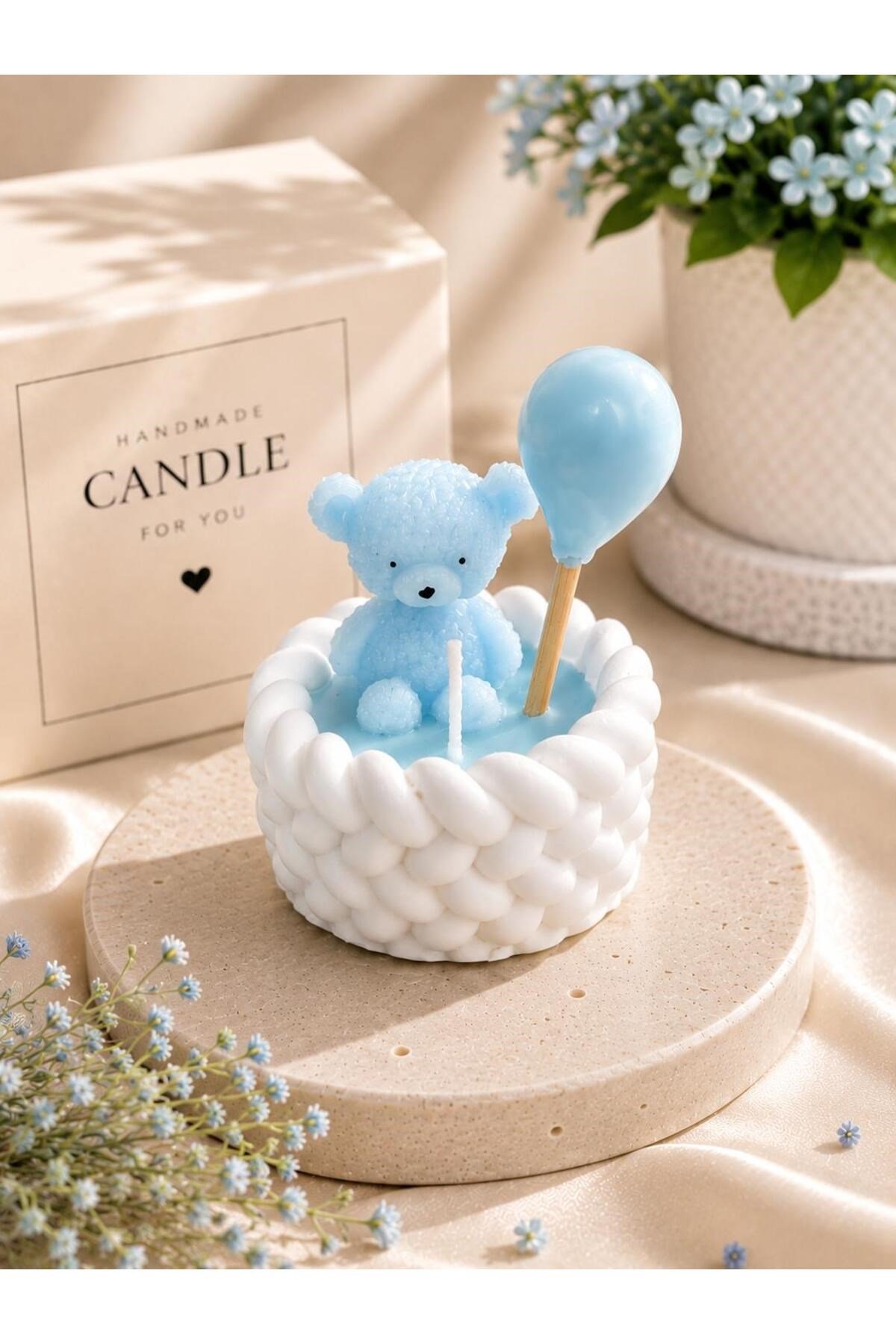 10 Adet Mini Kasede Ayıcıklı MUM Hediyelik Dağıtmalık Bebek Doğumgünü Babyshower Parti Mevlüt
