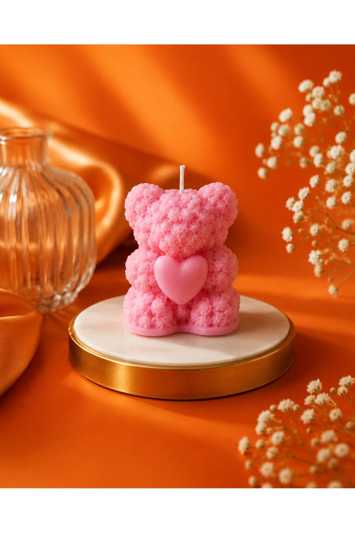 10 Adet Renkli Ayıcık Mum Seti | Karışık Renk Teddy Bear Mum | Hediyelik, Baby Shower, Doğum Günü Süsü