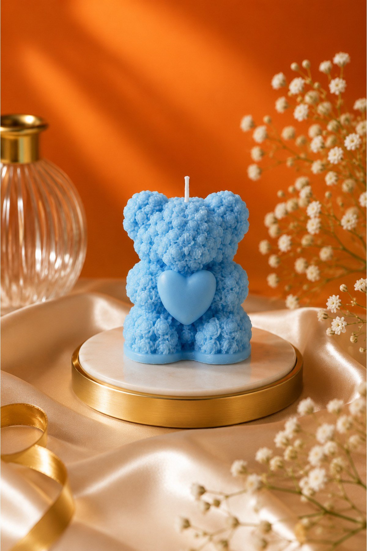 10 Adet Renkli Ayıcık Mum Seti | Karışık Renk Teddy Bear Mum | Hediyelik, Baby Shower, Doğum Günü Süsü