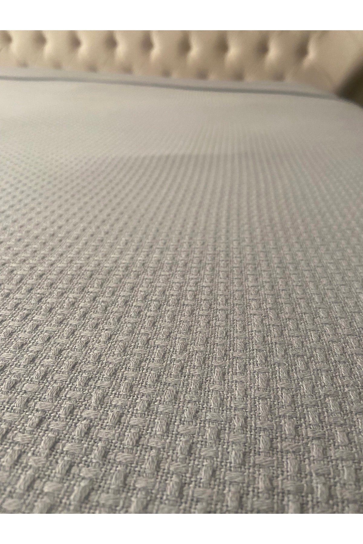 %100 Pamuklu Çift Kişilik Pike Gri 220 X 240cm