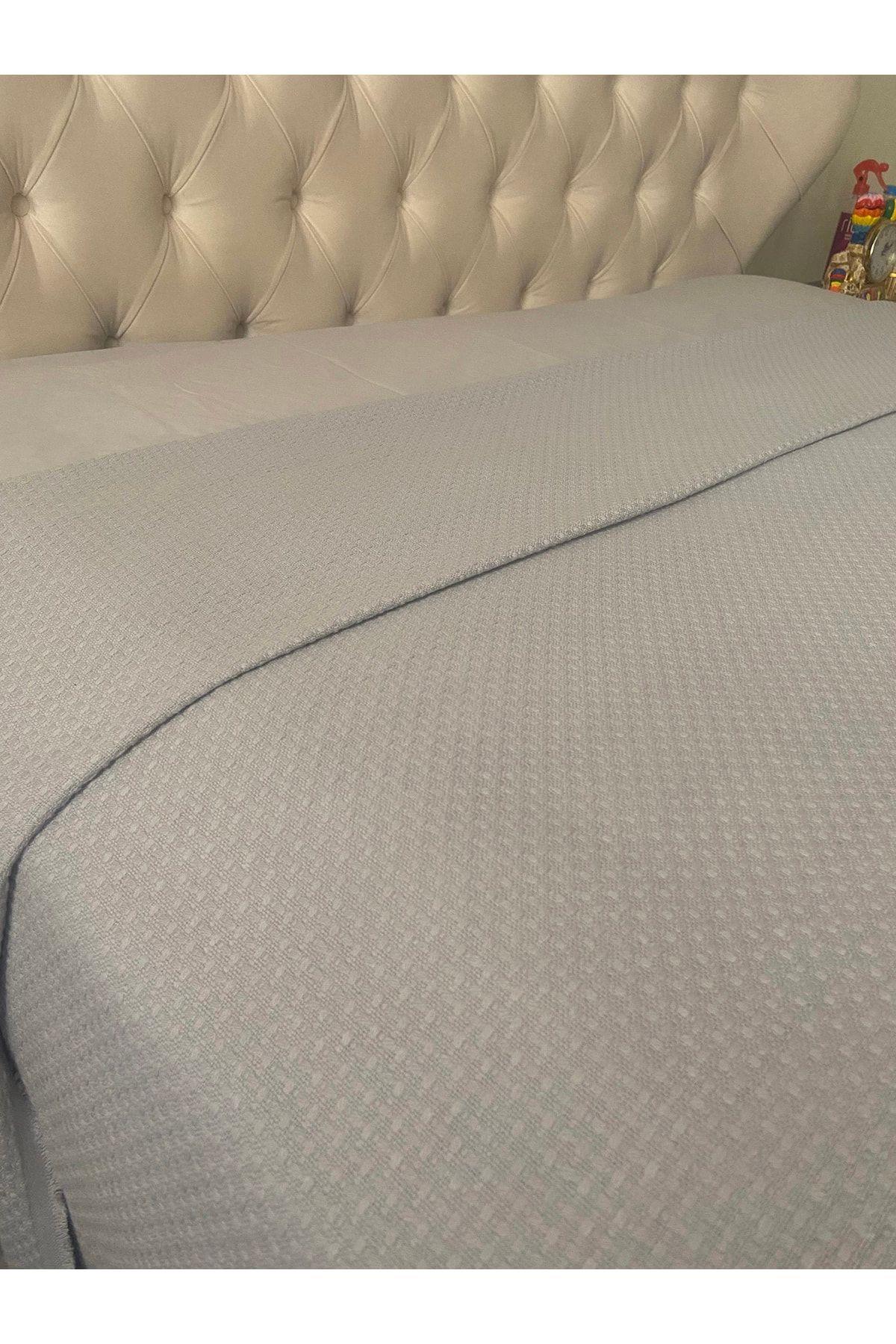 %100 Pamuklu Çift Kişilik Pike Krem 220 X 240cm