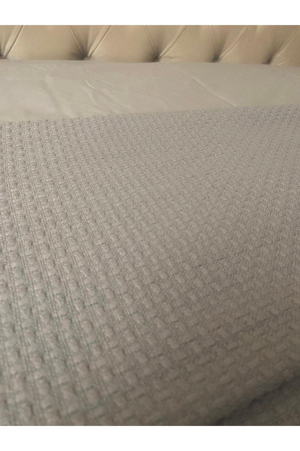 %100 Pamuklu Çift Kişilik Pike Krem 220 X 240cm