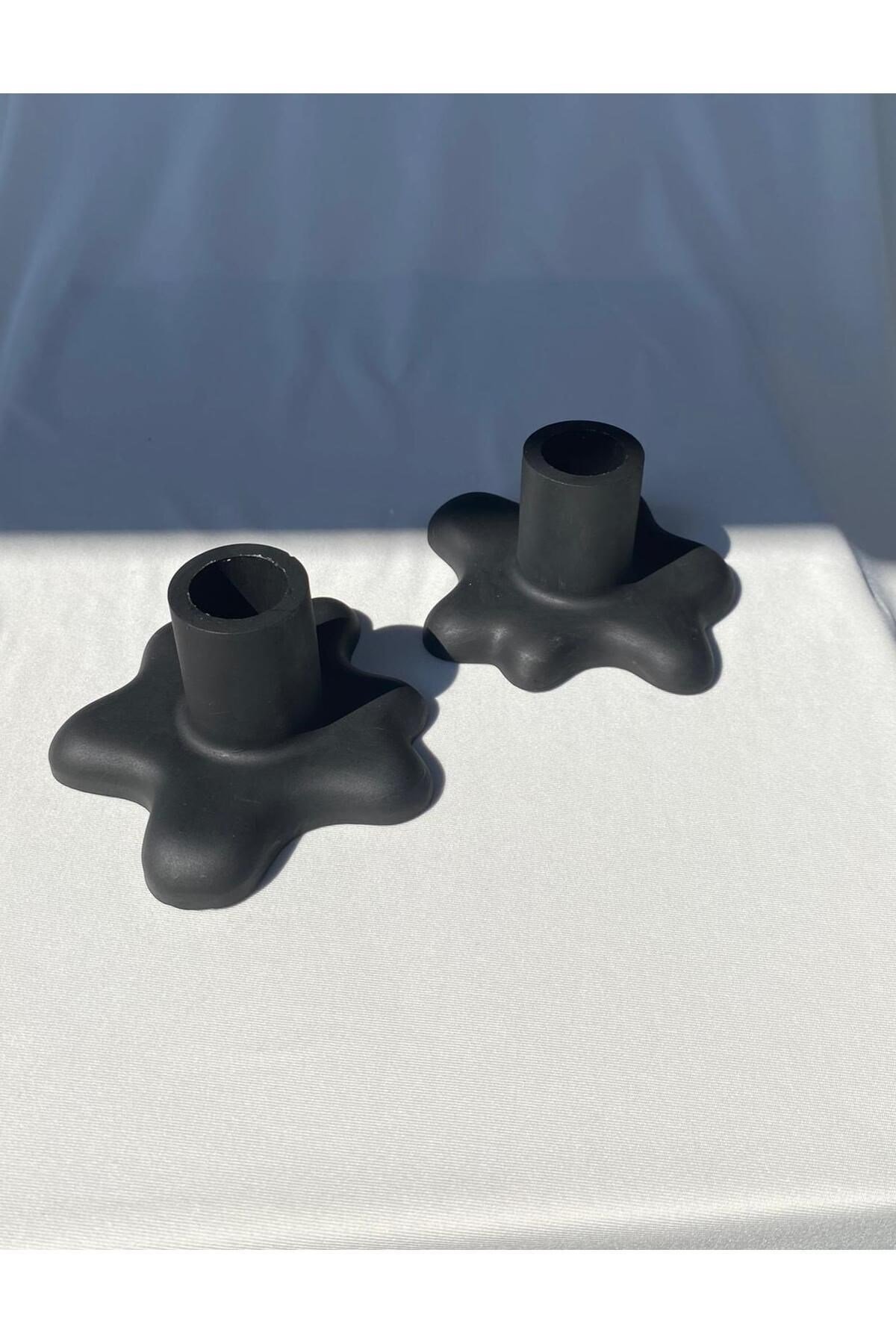 2 Li Şamdan Mum Tutucu Beton Şamdan- Süzülen Şamdanlık - Su Birikintisi Şamdanlık Modeli