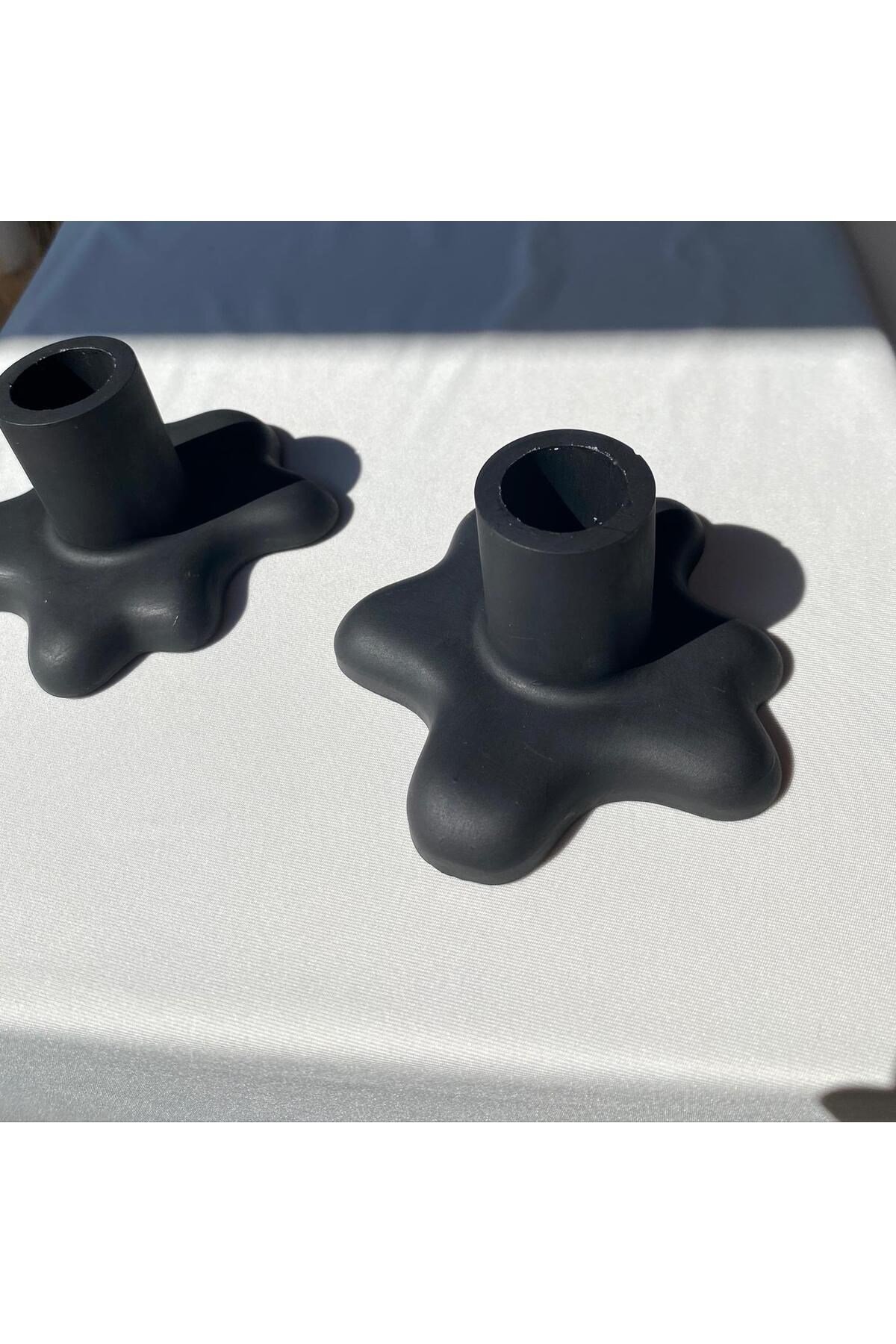2 Li Şamdan Mum Tutucu Beton Şamdan- Süzülen Şamdanlık - Su Birikintisi Şamdanlık Modeli