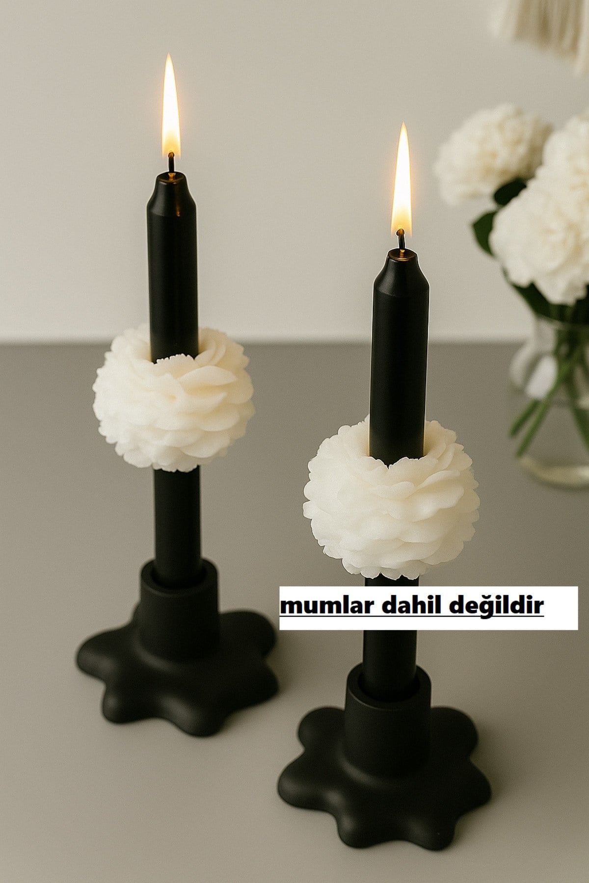 2 Li Şamdan Mum Tutucu Beton Şamdan- Süzülen Şamdanlık - Su Birikintisi Şamdanlık Modeli