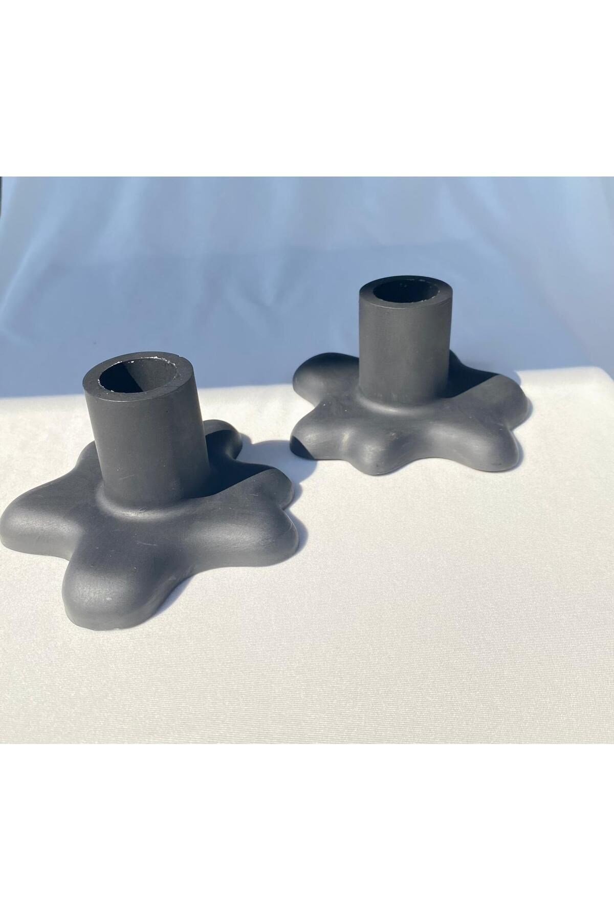 2 Li Şamdan Mum Tutucu Beton Şamdan- Süzülen Şamdanlık - Su Birikintisi Şamdanlık Modeli