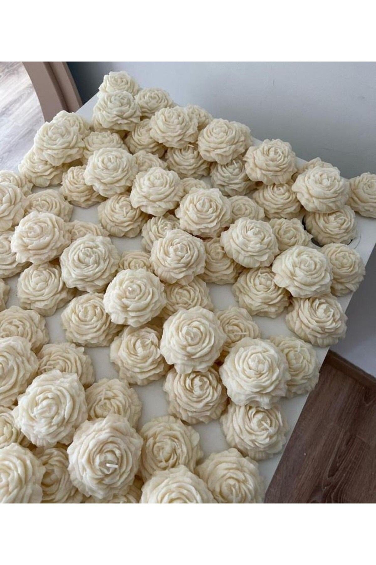 25 Adet Dekoratif Şakayık Çiçeği Kokulu Mum-Çiçek Mum- Hediyelik Mum - Söz-Nişan-Nikah-Düğün-Davet