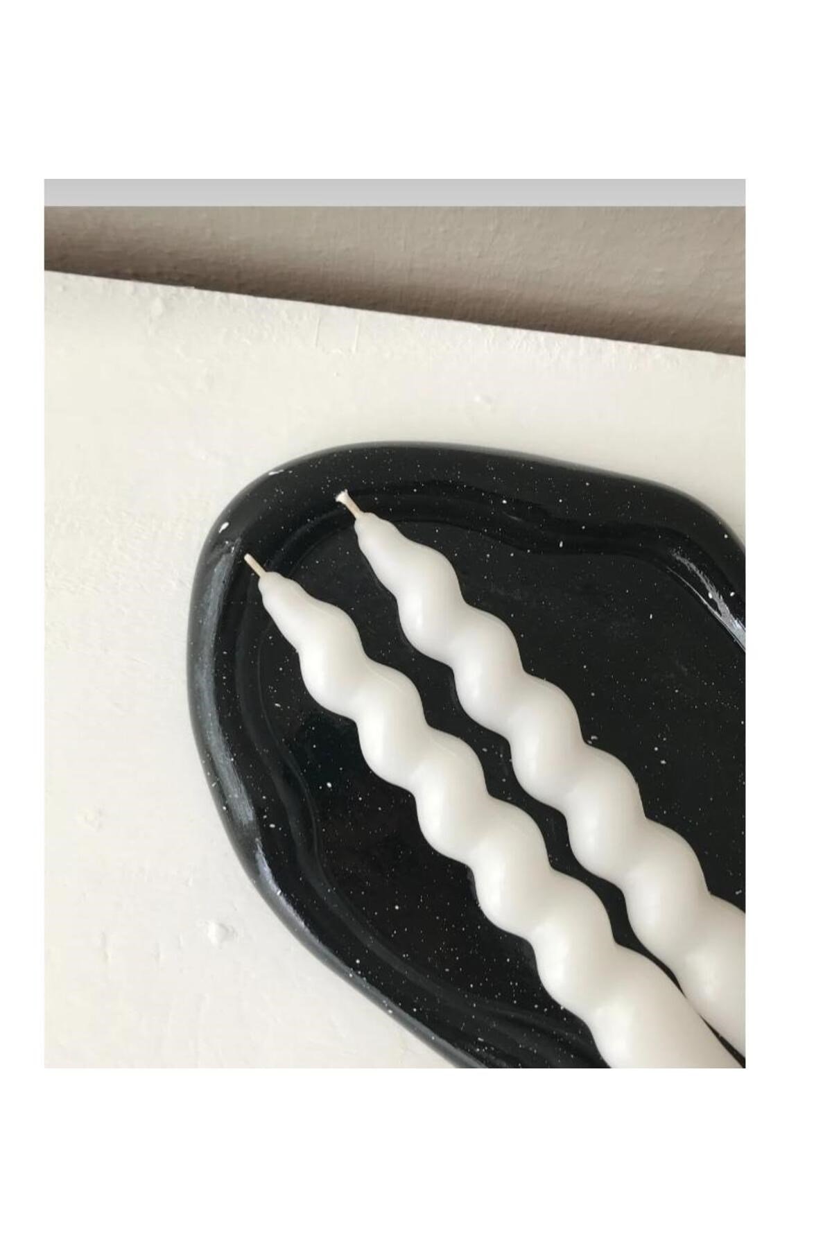 2'li Burgulu Şamdan Mumu Uzun Çubuk Konik Burgu Spiral Mum İtalyan Burgu Dekoratif Mum