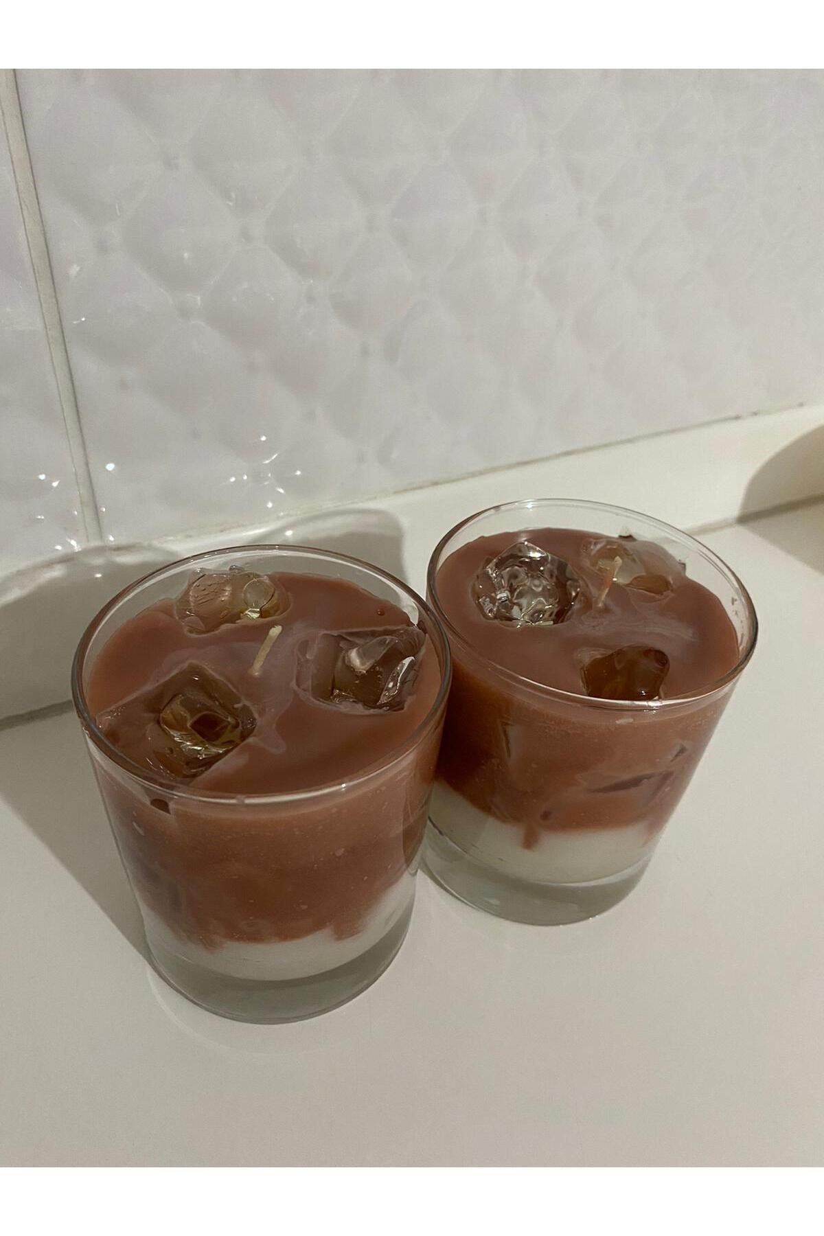 2li  Buzlu Kahve İce Latte Mum Kahve Kokulu Bardak Mum COFFEE TİME CANDLE