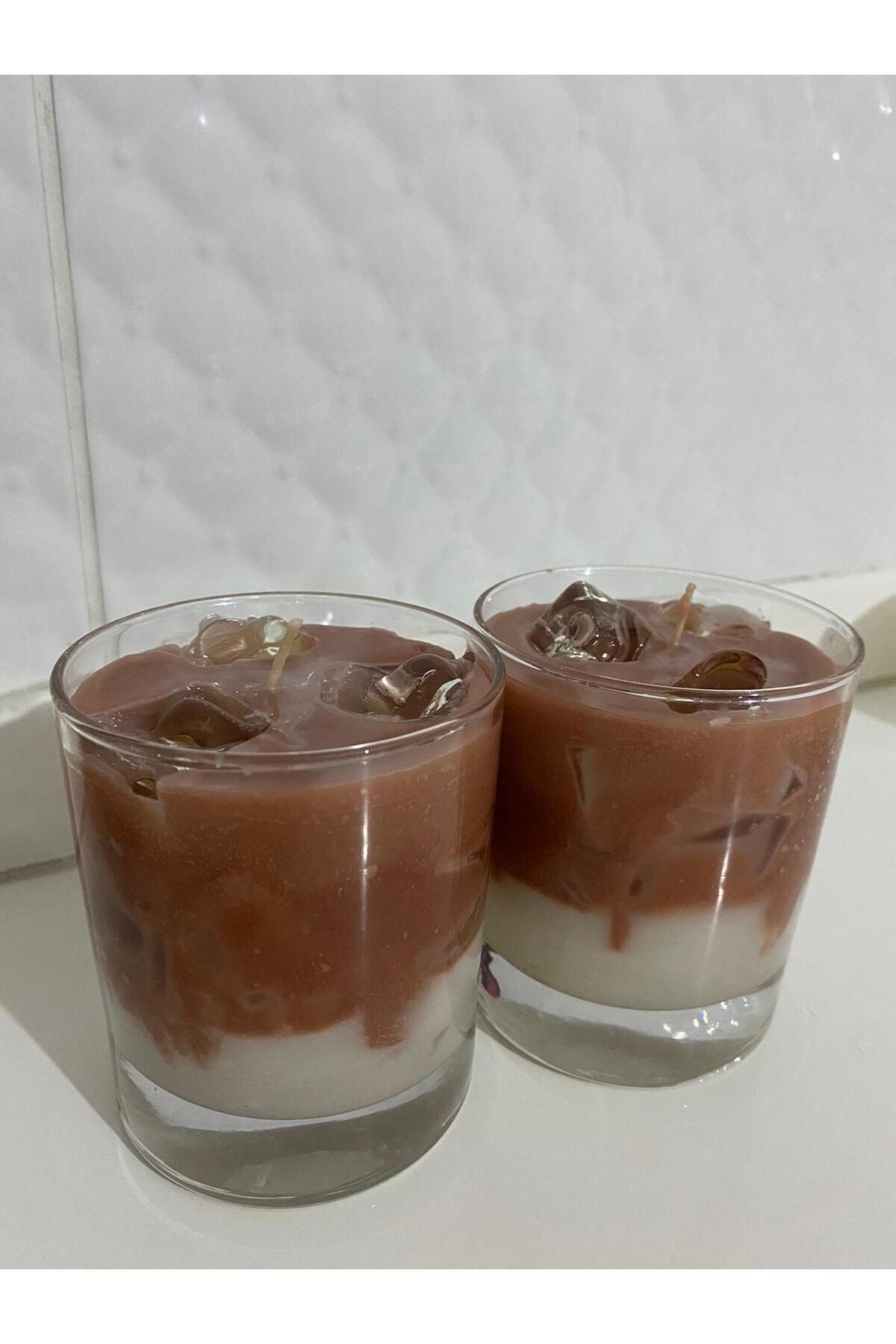 2li  Buzlu Kahve İce Latte Mum Kahve Kokulu Bardak Mum COFFEE TİME CANDLE