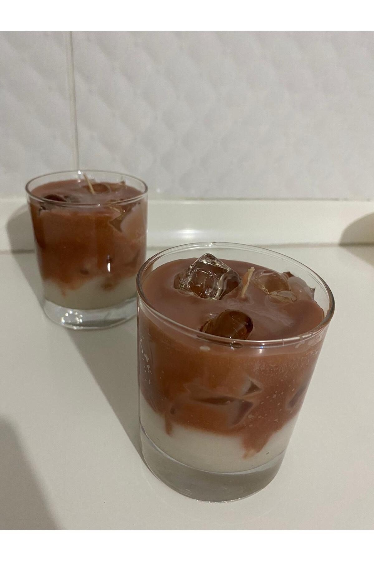 2li  Buzlu Kahve İce Latte Mum Kahve Kokulu Bardak Mum COFFEE TİME CANDLE
