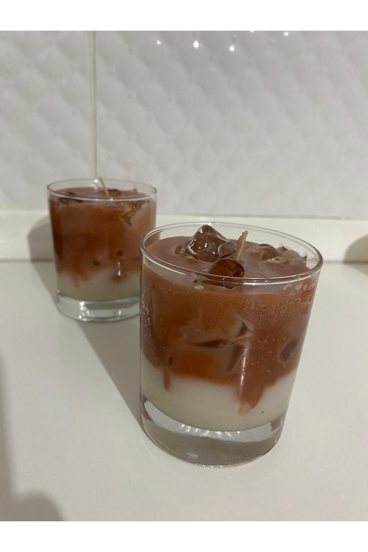 2li  Buzlu Kahve İce Latte Mum Kahve Kokulu Bardak Mum COFFEE TİME CANDLE
