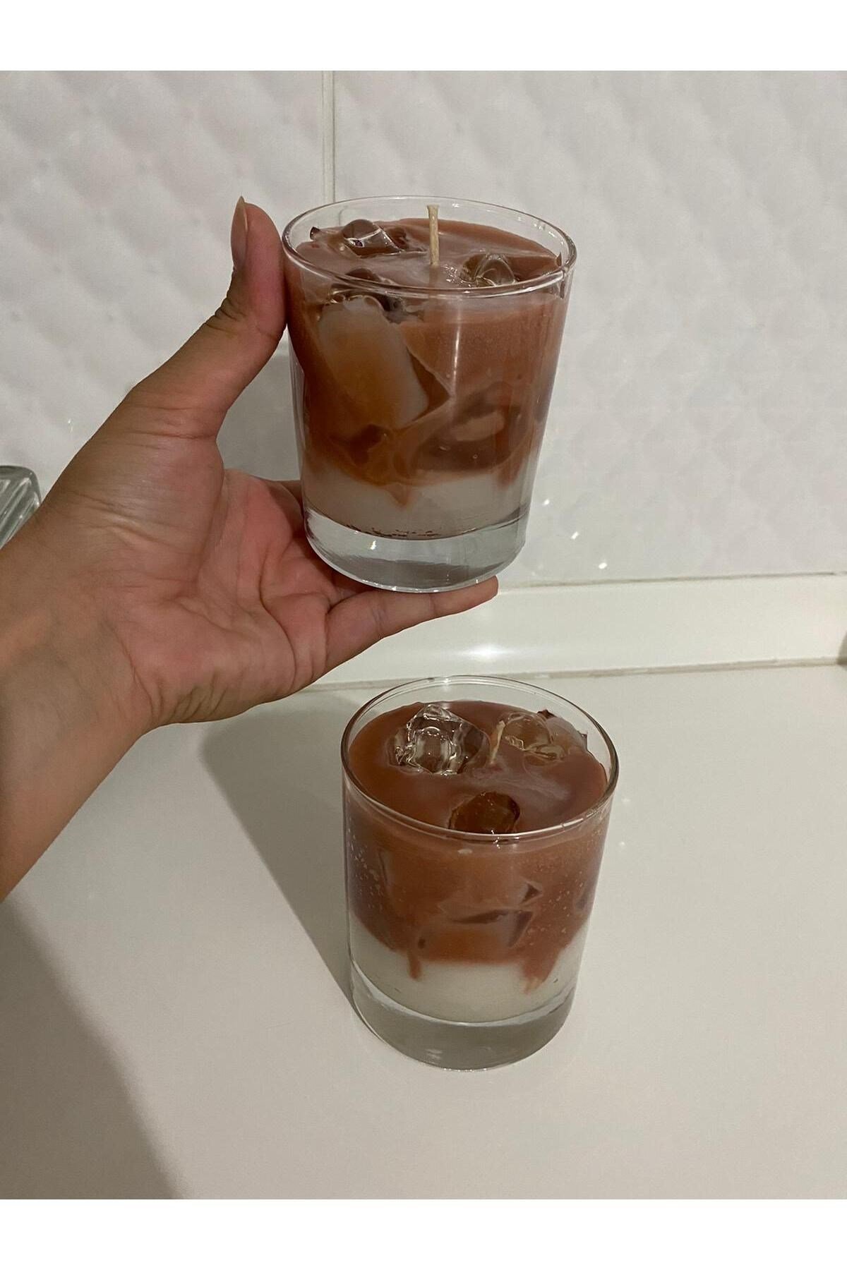 2li  Buzlu Kahve İce Latte Mum Kahve Kokulu Bardak Mum COFFEE TİME CANDLE