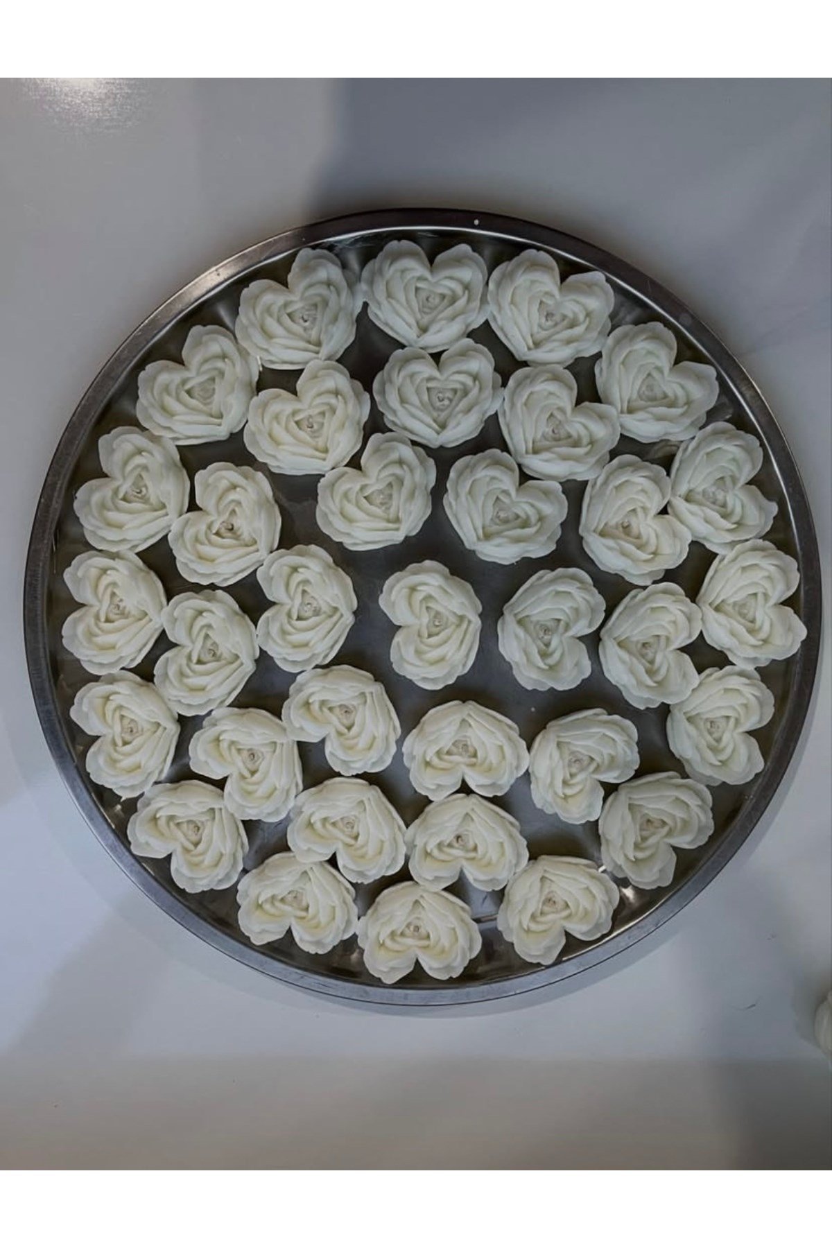 3 Adet Kalp Şekilli Gül Mum