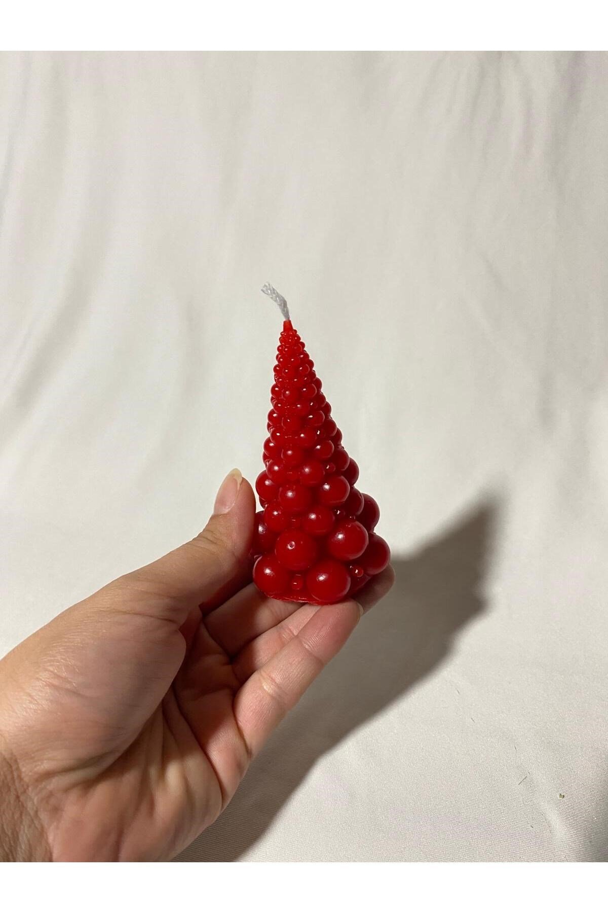 3 lü Yılbaşı Mumu - Bubble Ağaç Mum - Dekoratif Mum - Yılbaşı Konsept Mumları