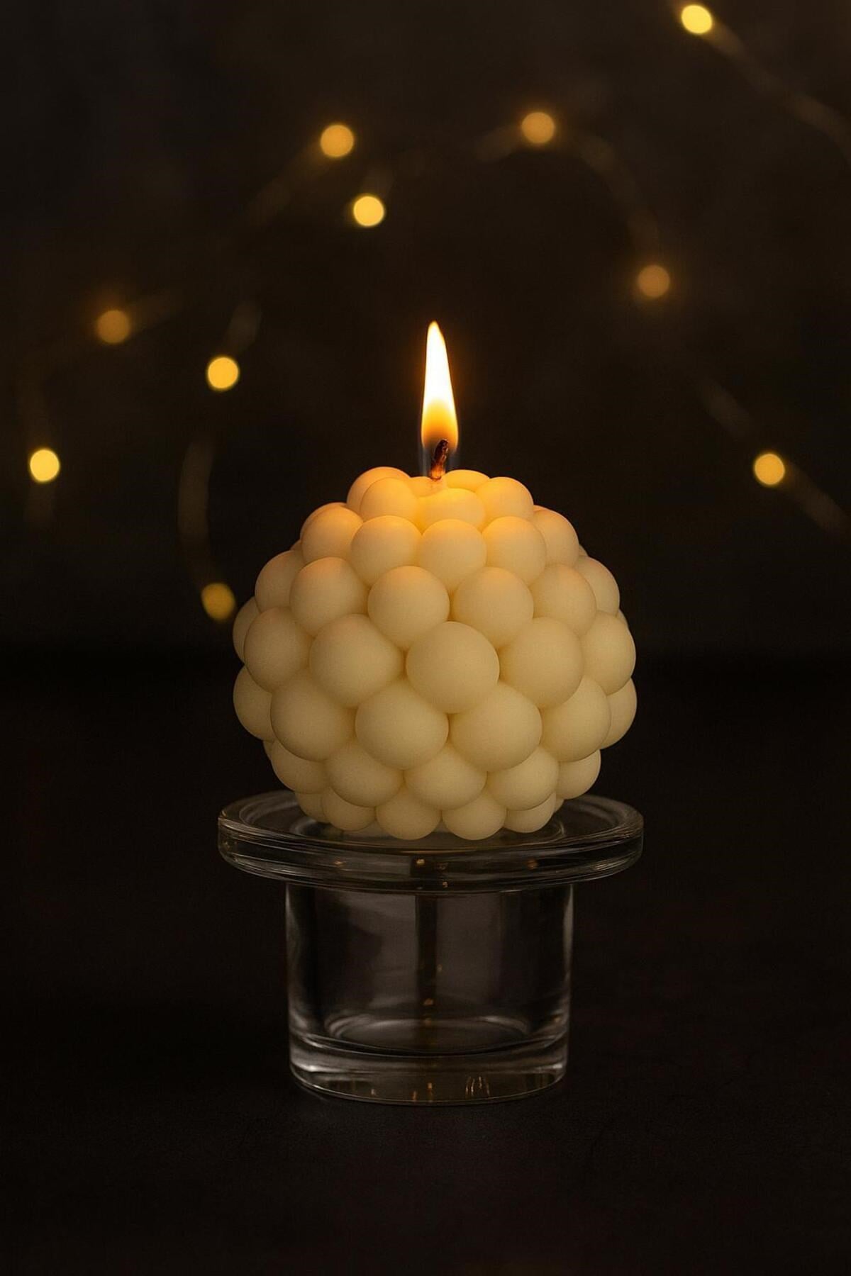 4 Adet Bubble Top Dekoratif Kokulu Mum - Pearly Candle - İnci Mum Soya Wax Vegan Mum
