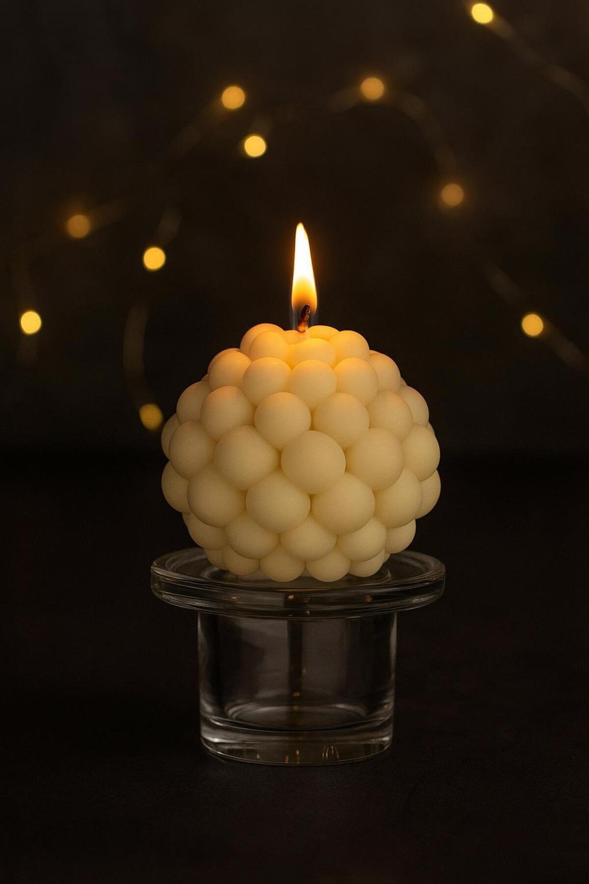 4 Adet Bubble Top Dekoratif Kokulu Mum - Pearly Candle - İnci Mum Soya Wax Vegan Mum