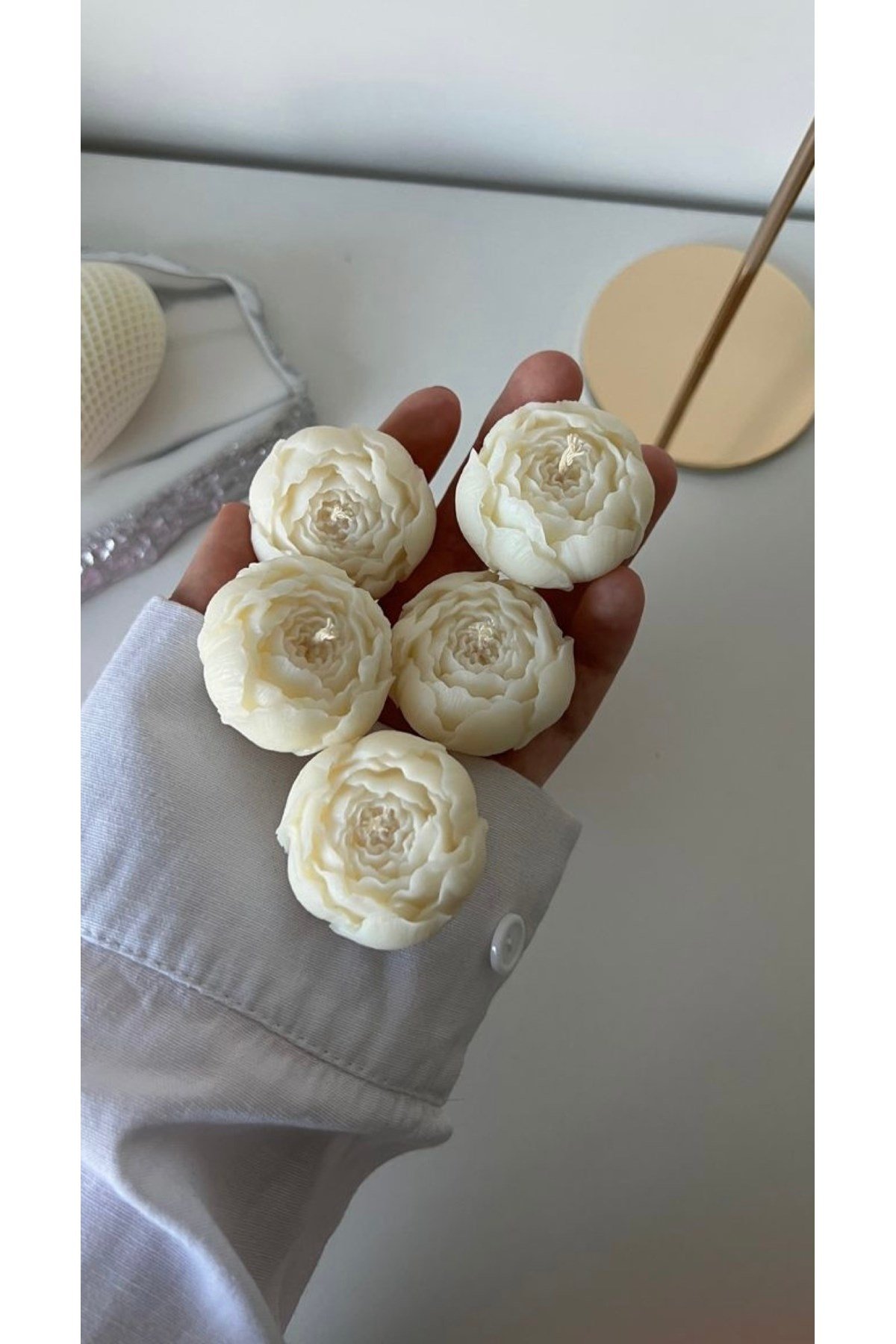 6 Adet Mini Top Şakayık Mum
