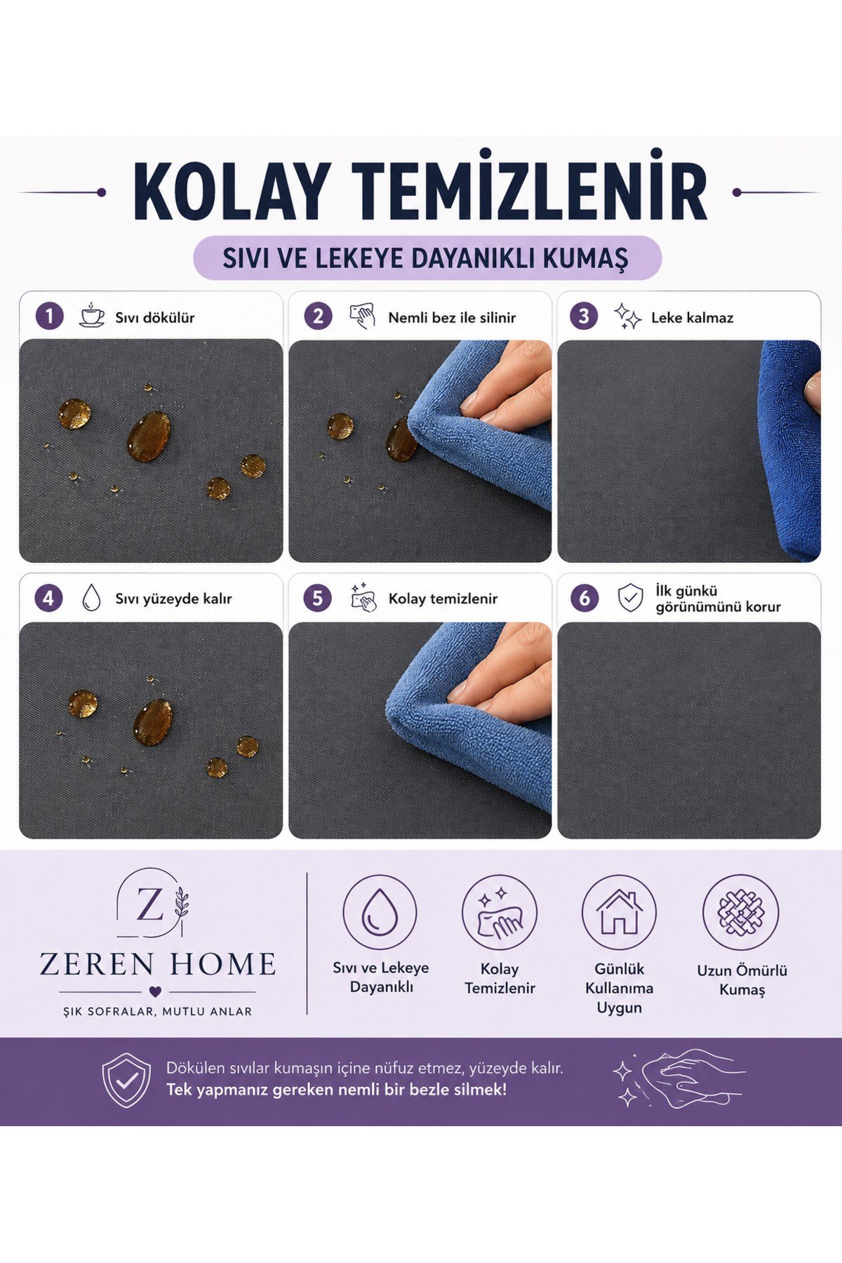 Antrasit Keten Masa Örtüsü | Sıvı Geçirmez & Leke Tutmaz | Özel Ölçü Üretim | OEKO-TEX® 100
