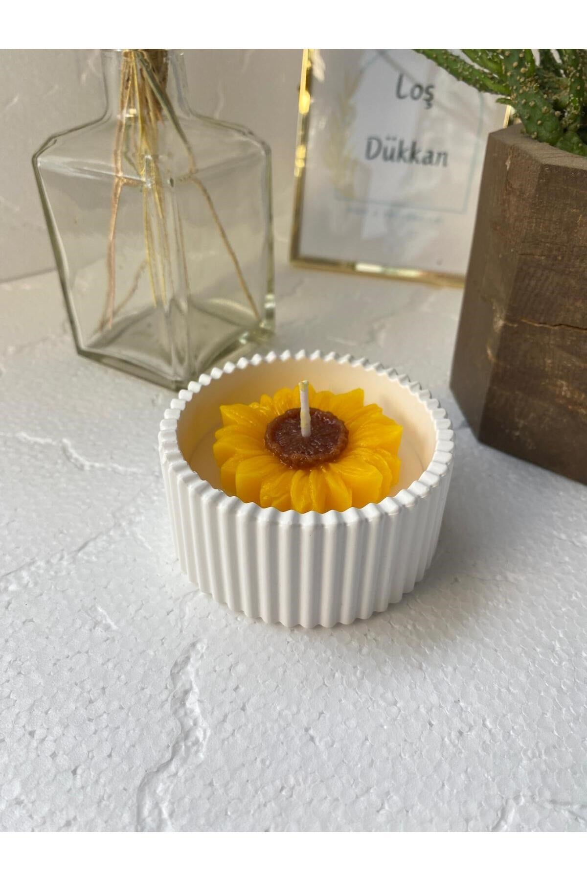 Ayçiçeği Temalı Dekoratif Aromaterapi Kokulu Mum