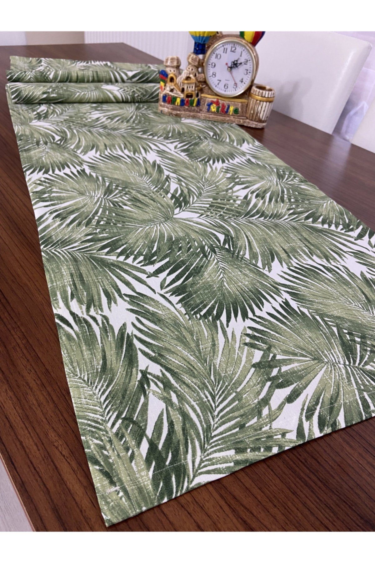 Bambu Yaprak Desenli 40 X 150 Runner Yeşil