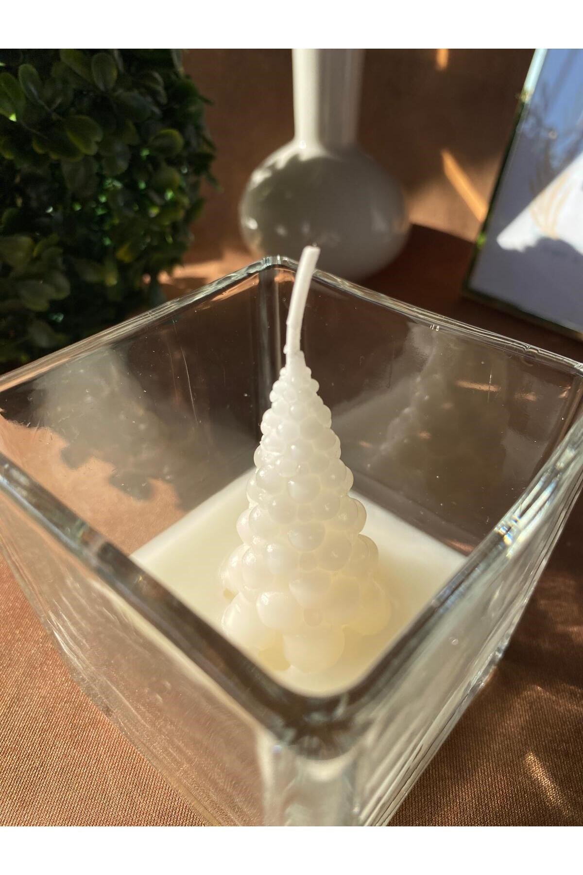 Bubble Çam Ağacı Yılbaşı Mumu - Bubble Ağaç Mum - Dekoratif Mum - Yılbaşı Konsept Mumları