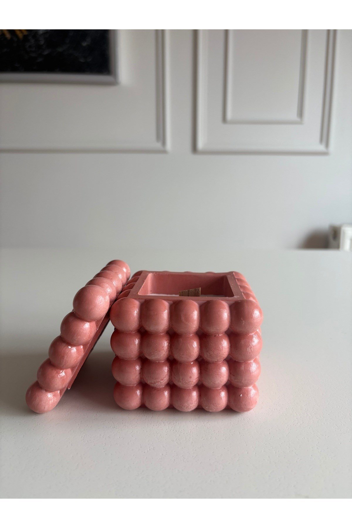 Bubble Taş Tozlu Kiraz Çiceği Esanslı Soya Wax Mum
