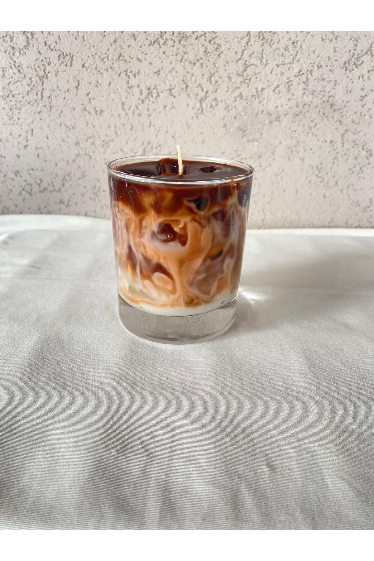 Buzlu Kahve İce Latte Mum Kahve Kokulu Bardak Mum