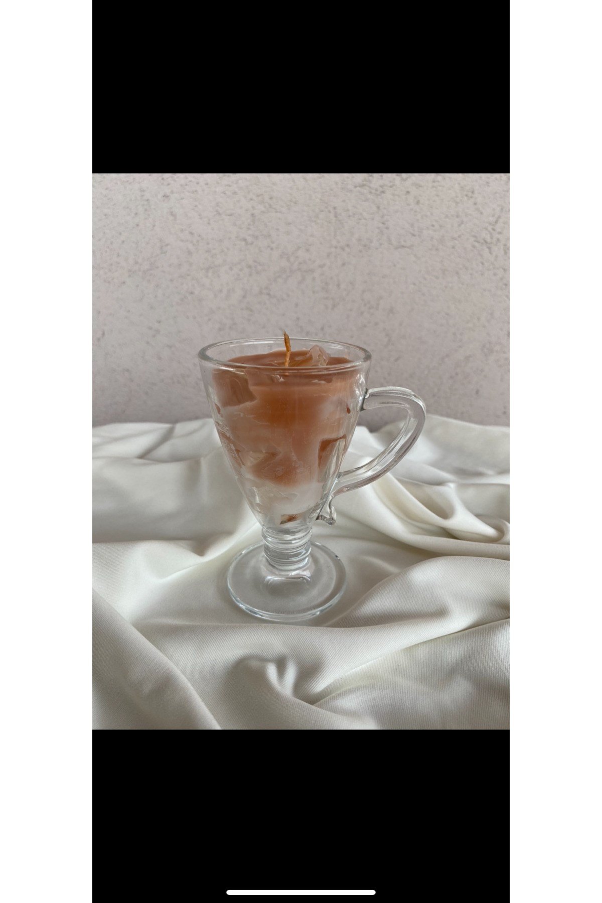 Buzlu Kahve İce Latte Mum Kahve Kokulu Kulpluı Bardak