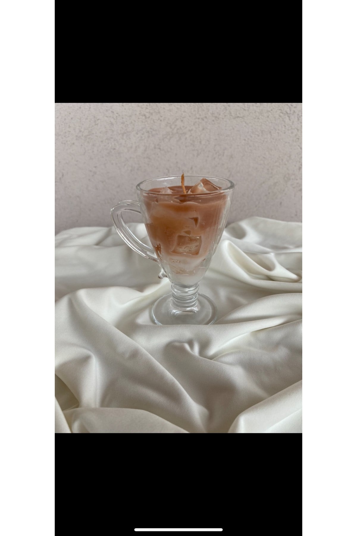 Buzlu Kahve İce Latte Mum Kahve Kokulu Kulpluı Bardak