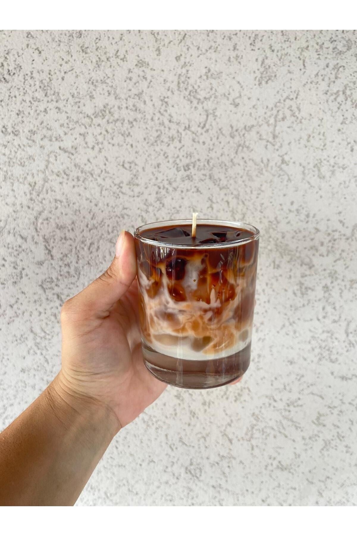 Buzlu Kahve İce Latte Mum Kahve Kokulu Bardak Mum